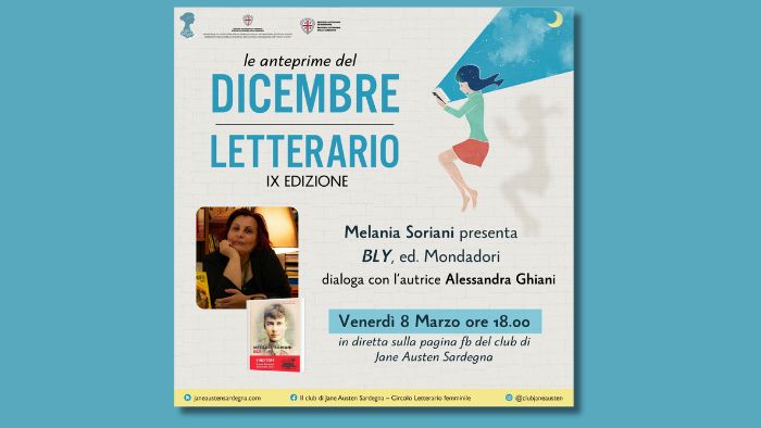 Melania Soriani presenta il romanzo BLY per il Club venerdì 8 marzo