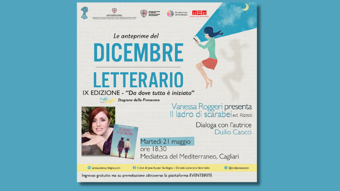 Martedì 21 maggio la prima presentazione nazionale del nuovo romanzo della nostra madrina Vanessa Roggeri, “Il ladro di scarabei”